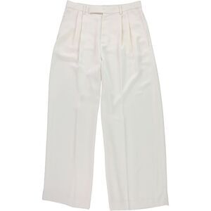 Ralph Lauren Womens Pleated Satin Crepe Straight Leg Dress Pants, Off-White, ...
